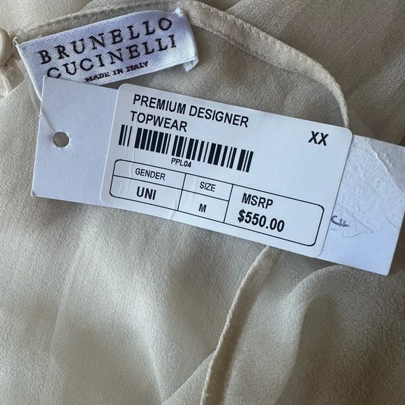 Brunello Cucinelli Sheer Organza Silk Tunic NWT Medium